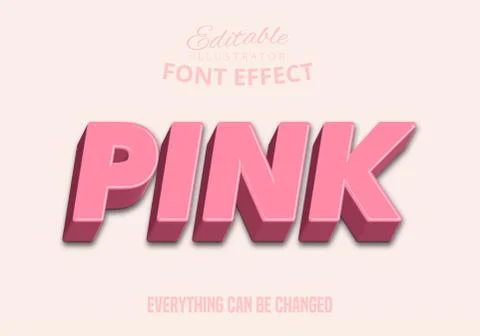 Pink text, editable text style Stock Illustration