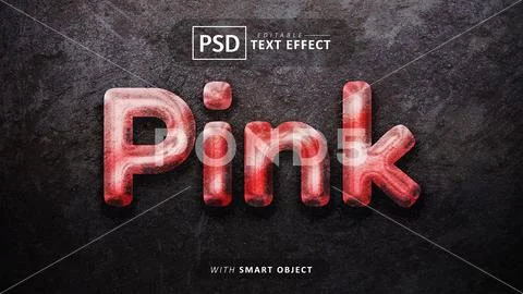 Pink text effect editable PSD Template