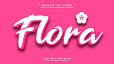 Pink text effect for valentines with gradient pink background 3d editable t.. Stock Illustration