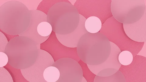 Pink textured circles floating and moving overlap background. Video stock 251666757