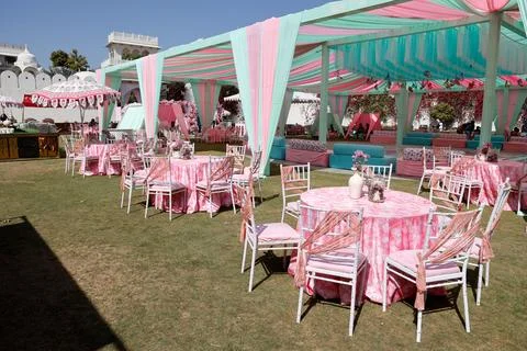 Pink themed table Decor Stock Photos