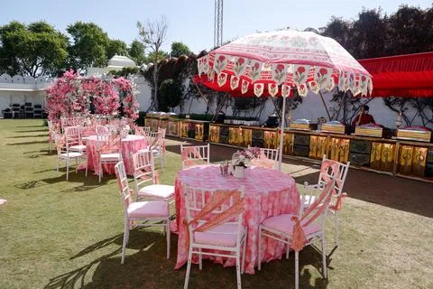 Pink themed table Decor Stock Photos