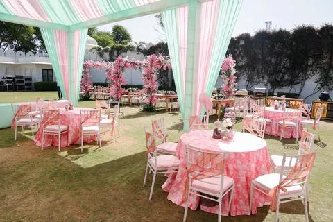 Pink themed table Decor Stock Photos