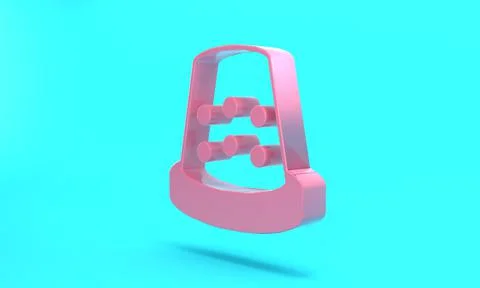 Pink Thimble for sewing icon isolated on turquoise blue background. Minimalis Stock Illustration