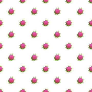 Pink thistle watercolor seamless pattern Stock Illustration