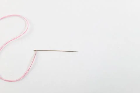 Pink Thread and Needle Stock Photos