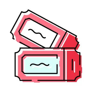 Pink tickets for event entry or lottery win Stock Illustration