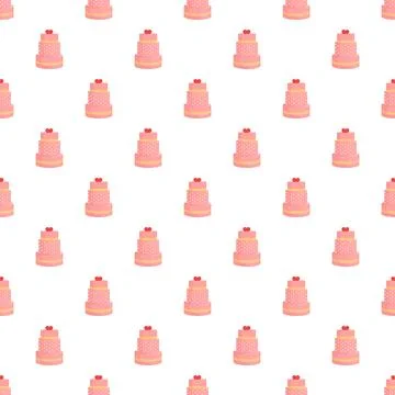 Pink tiered cakes repeating pattern for celebration Stock Illustration