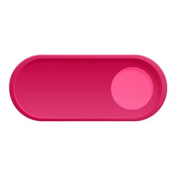 Pink toggle switch button showing on state position Illustrazione stock