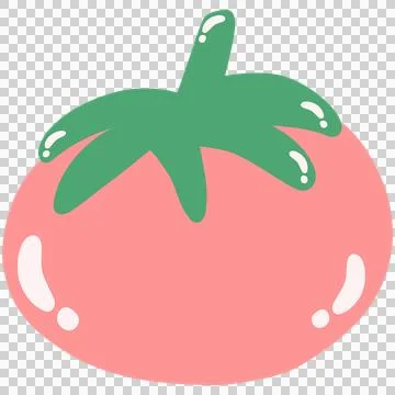 Pink tomato vegetables set cute icon with green leaf simple flat food clipa.. Stock Illustration