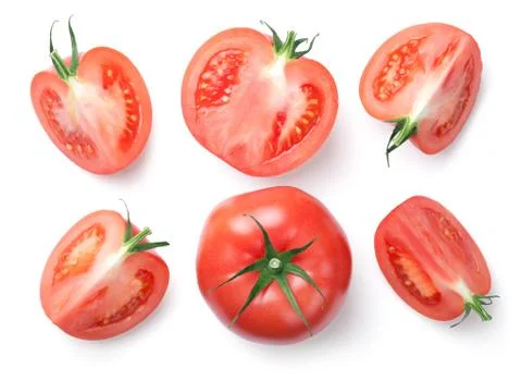 Pink Tomatoes Isolated on White Background Stock Photos