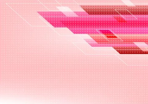 Pink Tone Abstract Square Technology Star Background. Stock Illustration