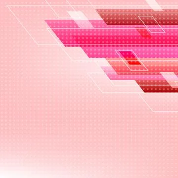 Pink Tone Abstract Square Technology Star Background. Illustrazione stock