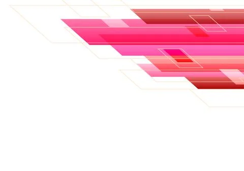 Pink Tone Abstract Square Technology White Background. Stock Illustration