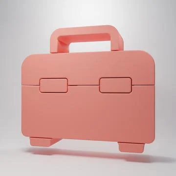 Pink Toolbox icon isolated on pink background. Tool box sign. Minimalism co.. Stock Illustration