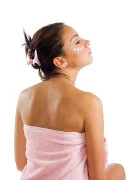 Pink towel Foto stock