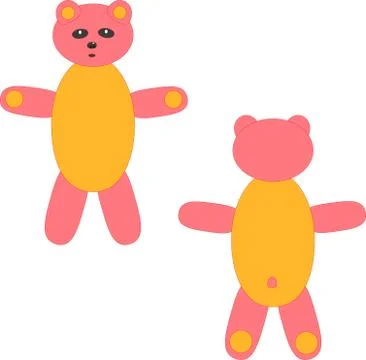 Pink toy bear 库存插图