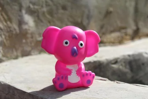 Pink toy panda Stock Photos