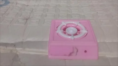 Pink toy stove Stock Footage 291592453