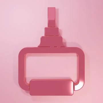 Pink TPX loop training equipment icon isolated on pink background. Sport eq.. 스톡 일러스트