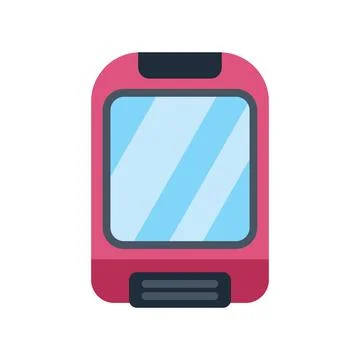 Pink train front view public transportation icon Illustrazione stock
