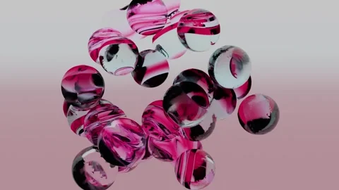 Pink Transparent Liquid Cells in Motion Stock Footage 330973856