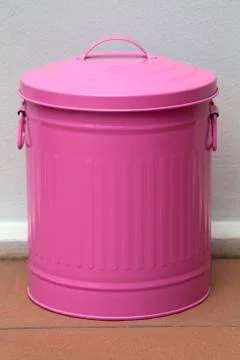 Pink trash bin Stock Photos