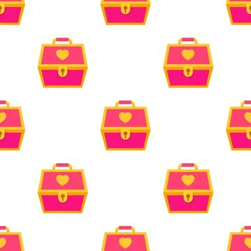 Pink treasure chest for a princess pattern seamless vector Illustrazione stock