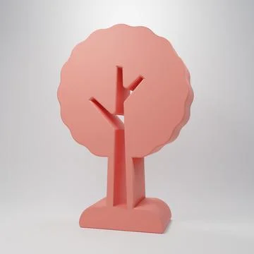 Pink Tree icon isolated on pink background. Forest symbol. Minimalism conce.. Stock-Illustration