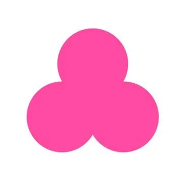 Pink trefoil basic simple shapes isolated on white background, geometric tref Illustrazione stock