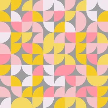 Pink trendy vector abstract geometric background in retro scandinavian style Stock Illustration
