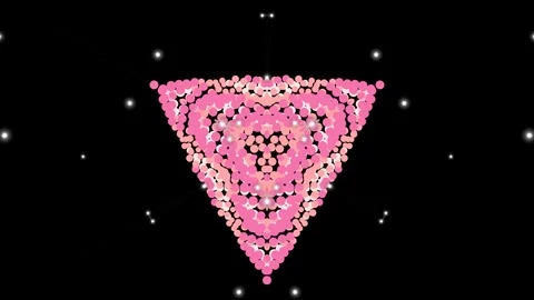 Pink Triangle Animation with Sparkling Particles. Stock Footage 330350405