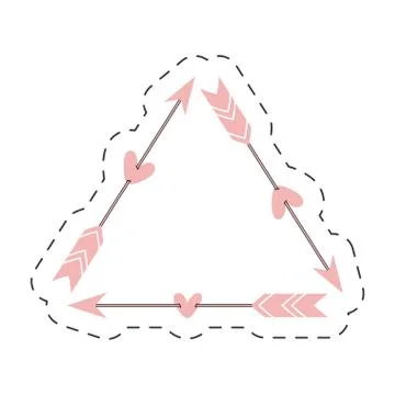 Pink triangle arrow love thin line Stock Illustration