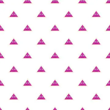 Pink triangle faces forming a happy emoji pattern Stock Illustration