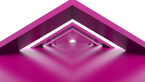Pink Triangle Looped Elegant Architectural Background Tunnel Stock Footage 107847934