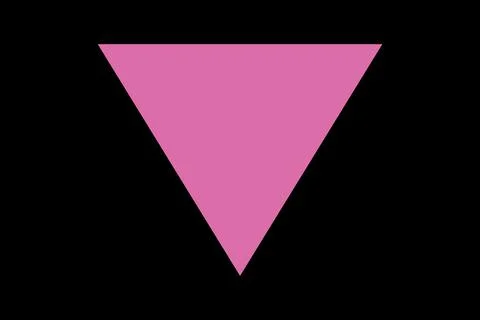 The pink triangle of the Nazis on a black background Stock Illustration