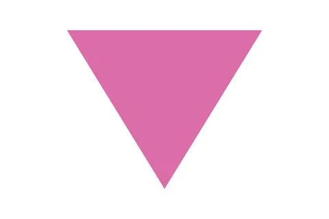 The pink triangle of the Nazis on a white background. Stock Illustration