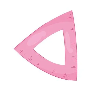 Pink triangle rule school supply Illustrazione stock