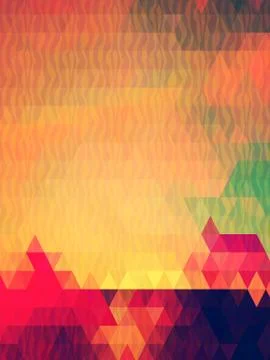 Pink triangles background with wave line texture Illustrazione stock