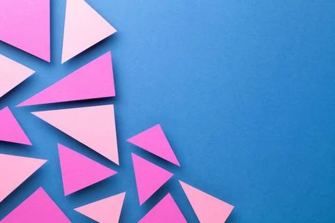 Pink Triangular Shapes In Minimal Creative Style Pink triangular shapes in... Foto stock