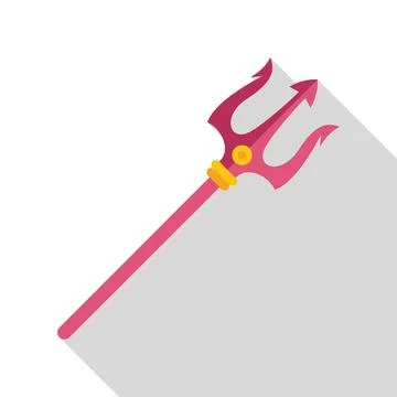 Pink trident devil pitchfork representing halloween celebration Stock Illustration