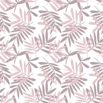 Pink Tropical Botanical Leaf Seamless Pattern Background Illustrazione stock