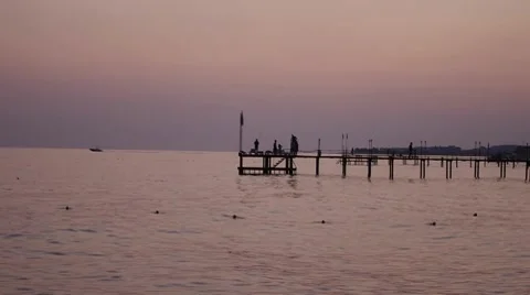 Pink tropical sunset Stock Footage 8570242