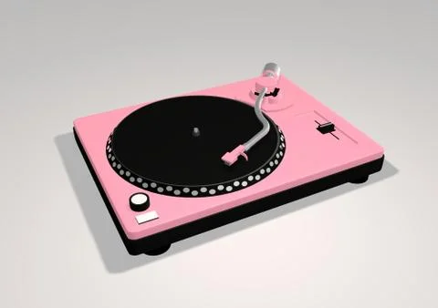 Pink Turntable Stock Illustration