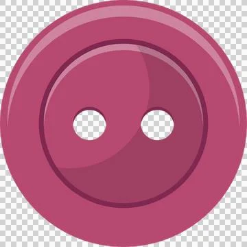 A pink, two-hole sew-through button used in garment making and craft projec.. Stock Illustration