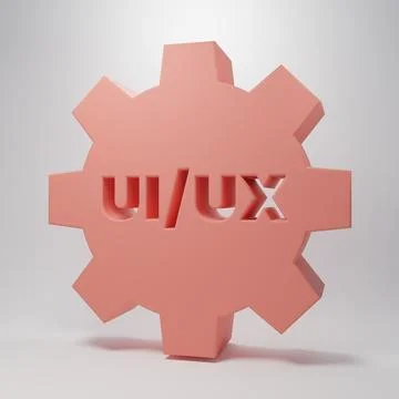 Pink UI or UX design icon isolated on pink background. Minimalism concept. .. Stock Illustration