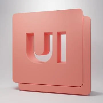 Pink UI or UX design icon isolated on pink background. Minimalism concept. .. Stock Illustration
