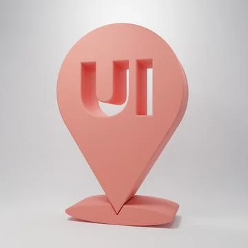 Pink UI or UX design icon isolated on pink background. Minimalism concept. .. Stock Illustration