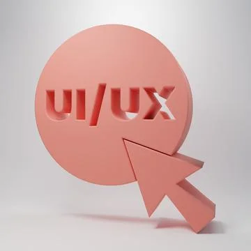 Pink UI or UX design icon isolated on pink background. Minimalism concept. .. イラスト素材