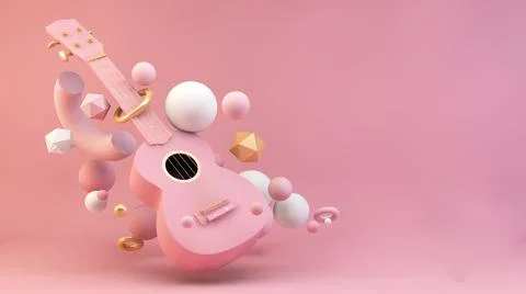 Pink ukulele Stock Illustration